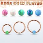 rsselo20 aro continuo plata 925 oro rosa bola opalo 3mm distribuidor mayorista