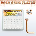 rssp14xc caja display piercing nariz l plata esterlina 0 6mm oro rosa cristal claro redondo 2mm distribuidor mayorista