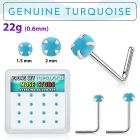 s16pge7 caja 16 piercing nariz l plata 925 0 6mm turquesa redonda 2mm mayorista