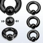 sbcrt2 black 316l steel spring ball closure ring 2g w 10mm ball