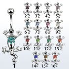 se009 piercing ombligo acero quirurgico brillo espejo lagarto cristal venta