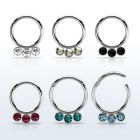 segh16f 316l steel hinged segment ring 16g w crystal