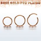 seghr16f rose gold steel hinged segment ring 16g  w crystals