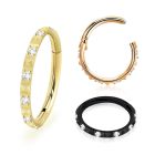 sgsh44t pvd plated steel hinged segment ring 16g cz pyramid