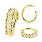 sgsh46t pvd steel hinged segment ring 16g cz middle balls