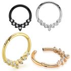 sgtsh30 pvd plated steel hinged segment ring leaves cnc cz