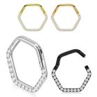 sgtsh34 pvd plated steel hinged segment ring cnc cz hexagon