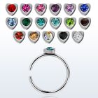 snr3 aro nariz clip acero quirurgico corazon cristal diametro 8mm distribuidor