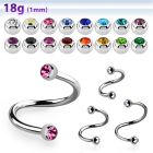 sp18jb25 espiral ceja acero quirurgico dos pequenas bolas joya