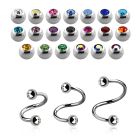sp18jb3 espiral ceja acero quirurgico dos bolas joya
