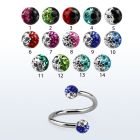 spefr3e eyebrow lip 316l steel spiral with ferido 2 color ball
