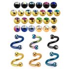 spet2c anodized steel eyebrow spiral w 3mm jewel balls