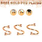 spett2c rose gold steel spiral w two 3mm jewel balls 
