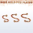spettb2 espiral ceja acero 316l pvd oro rosa bolas 2mm al por mayor