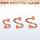 spettdi rose gold steel eyebrow spiral w 2 3mm dices