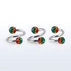 spfr5r espiral acero quirurgico bolas multi cristal ferido 5mm rayas color rasta mayorista