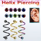 sphetmj pvd tri 316l steel helix spiral with multi jewel balls