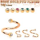 spttjb25 espiral acero pvd oro rosa bolas 2 5mm joya cristal bisel mayorista