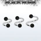 spwk5 organic spiral w 316l steel post w 2 5mm black horn ball