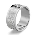 sr107 anillo tallado acero inoxidable mate floral brillo espejo distribuidor