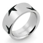 sr163 anillo grabado acero inoxidable brillo espejo estrellas negras distribuidor mayorista
