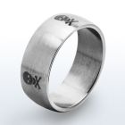 sr18 plain band stainless steel ring with skull engraving