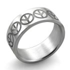 sr233 anillo tallado acero inoxidable brillo espejo signo paz conectado mayorista
