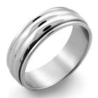 sr249 anillo giratorio doble acanalado acero inoxidable brillo espejo distribuidor mayorista