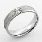 sr328 matte stainless steel ring with diamond cuts asterisk