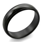 srb19 black anodized stainless steel ring with lined edges