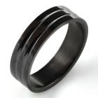 srb20x black stainless steel ring with high polished tri band
