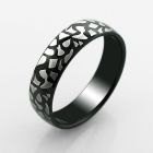 srb52 anillo acero inoxidable anodizado negro patron roto distribuidor