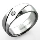 src22 stainless steel band with grooves clear crystal