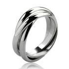 srm3 high polisdhed stainless steel 3 band interlocking ring