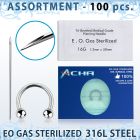 sset02 professional piercing kit steel circular barbells needle
