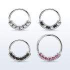 steel seamless ring, 20g w 6 1.5mm czs on the lower part