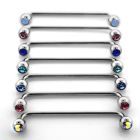 sub2c steel surface barbell w 45 degree 5mm jewel balls