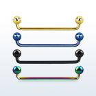 subta anodized 45 316l steel surface barbell with 5mm balls