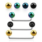 sudbt6 90 polished steel surface barbell with 6mm black balls
