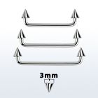 sudcn3 90 316l steel industrial surface barbell w 3mm cones