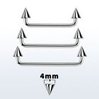 sudcn4 90 316l steel industrial surface barbell w 4mm cones