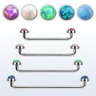 sudiop5 barbell superficial industrial acero quirurgico rosca interna 90 grados opalo sinteticas 5mm mayorista