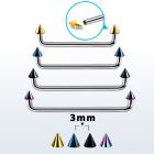 suditcn3 internal steel surface barbell w 2 3 mm pvd plated cones