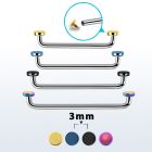 sudite3 barbell superficial industrial acero quirurgico rosca interna 90 grados discos pvd 3mm distribuidor