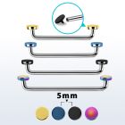 sudite5 internal steel surface barbell w 2 5mm pvd plated disks