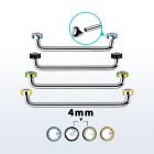 suditjf4 internal steel surface barbell w 2 4mm crystal tops