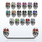 sudsk9c 316l steel 90 surface barbell w crystal steel skulls