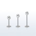 surgical steel labret 20g w a 3mm ball