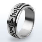 tir11 titanium g23 spinner ring with numbers and letters
