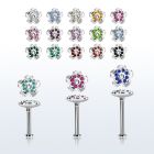 tlb38 labret tragus acero 316l base redonda 2 5mm tragus piercing flor cristal la esta plata distribuidor mayorista